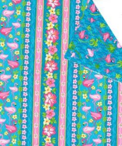 Fabric Traditions Pink Flamingos Double Faced Quilted Cotton Fabric
