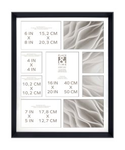 20 x 17 Matted 9 Photo Black Collage Frame by Place   Time