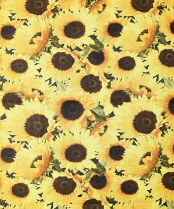 Yellow Detailed Sunflowers Quilt Cotton Fabric by Keepsake Calico