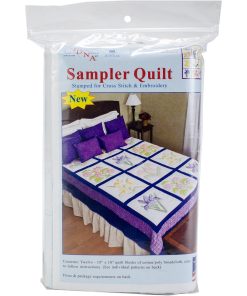 Jack Dempsey Needle Art 18 Flowers Stamped Sampler Quilt Blocks 12ct