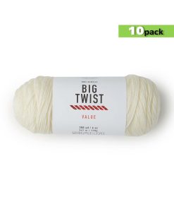 10pk Solid Ivory Medium Weight Acrylic 380yd Value Yarn by Big Twist