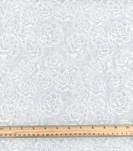 Pearlescent White Succulent Quilt Cotton Fabric by Keepsake Calico - Image 2