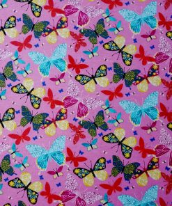 Butterflies on Pink Super Snuggle Flannel Fabric