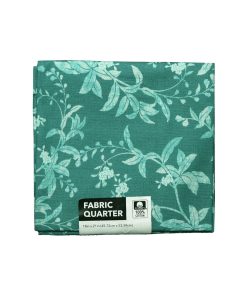 18 x 21 Teal Foliage on Gren Cotton Fabric Quarter by Keepsake Calico