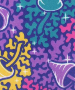 Purple Cool Mushrooms Anti Pill Plush Fleece Fabric