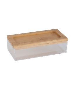 Simplify 7.5 x 4 Clear Organizer With Bamboo Lid