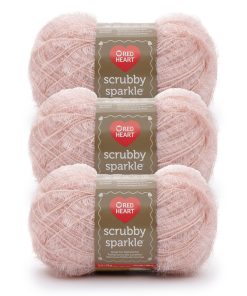 Red Heart Scrubby Sparkle 174yds Worsted Polyester Yarn 3 Bundle