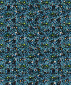 Skeleton Cat Super Snuggle Flannel Fabric
