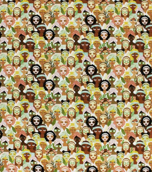 Novelty Cotton Fabric Spa Day