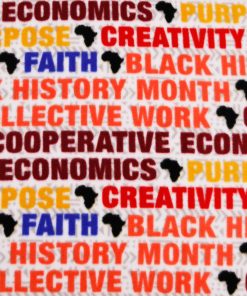 Black History Month Multicolor Words Anti Pill Fleece Fabric