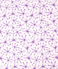 Purple Watercolor Dot Dragonfly Cotton Fabric by Keepsake Calico