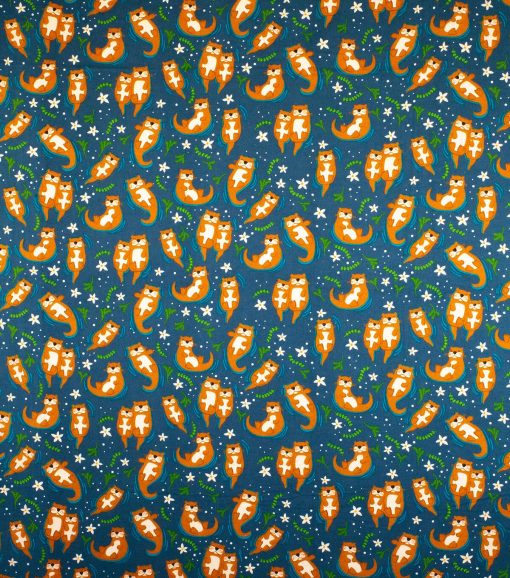 Super Snuggle Flannel Fabric Swimming Otters - Image 2