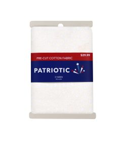 White On White Stars Patriotic 3Yd Pre-Cut Cotton Fabric