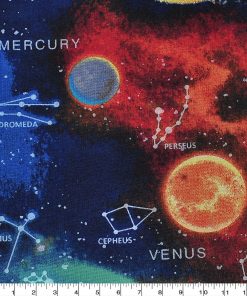 Novelty Cotton Fabric Space