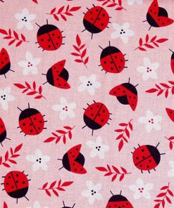 POP! Ladybugs Pink Novelty Print Cotton Fabric