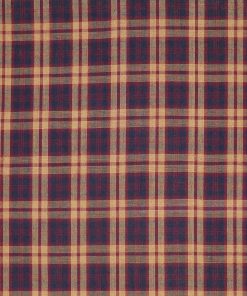 Navy   Red Plaid Navy Yarn Dyed Patriotic Cotton Fabric