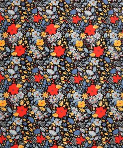 Red Blue Floral Super Snuggle Flannel Fabric
