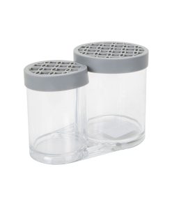 Simplify 6 Gray 2 Compartment Cosmetic Brush Holder