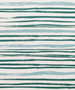 Green   Blue Painted Stripe Luxe Flannel Fabric