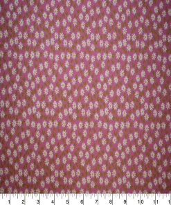 White Packed Ditsy Floral on Pink Cotton Fabric by Quilter s Showcase
