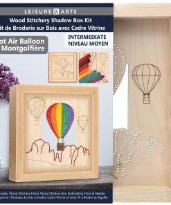 Leisure art 11 Hot Air Balloon Wood Stitching Kit With Shadow Box