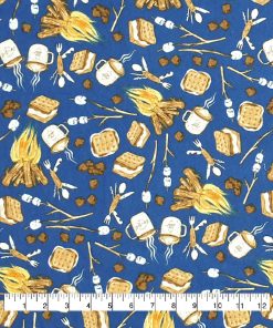 Roasting Smores Super Snuggle Flannel Fabric - 1