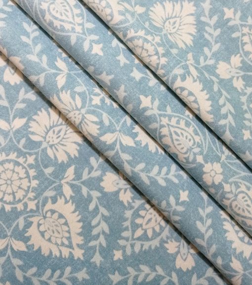 Blue Damask Super Snuggle Flannel Fabric - Image 3
