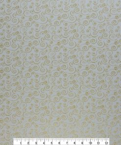 Swirl Vines Christmas Glitter Cotton Fabric