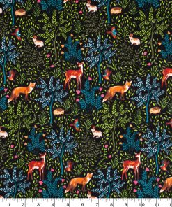 Super Snuggle Flannel Fabric Animals in Woods