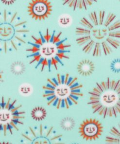 Smiling Suns on Blue Anti Pill Plush Fleece Fabric