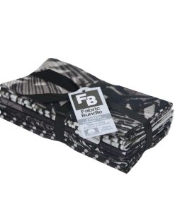18 x 21 Black Blender 1 Cotton Fabric Quarters 5ct by Keepsake Calico