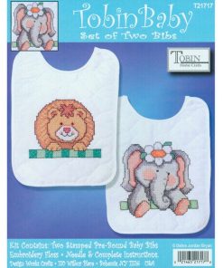 Tobin 9 x 14 Noah s Ark Bib Stamped Cross Stitch Kit 2ct