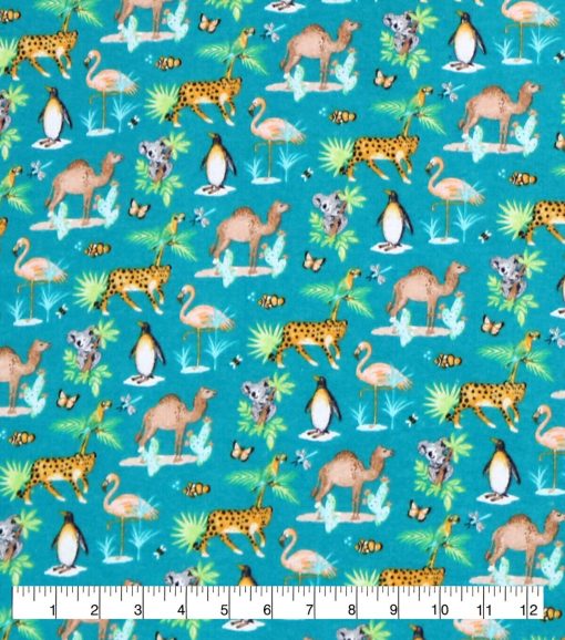 Super Snuggle Flannel Fabric Animals Multi