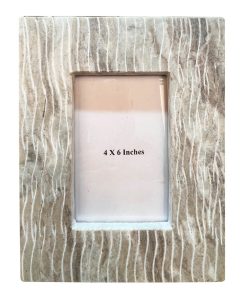 4 x 6 Wavy Grooved Marble Tabletop Picture Frame by Place   Time
