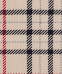 Cream   Black Plaid Anti Pill Fleece Fabric