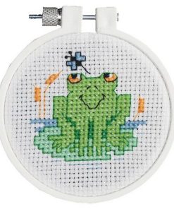 Janlynn 3 Soggy Froggy Round Counted Cross Stitch Kit