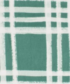 Green   White Plaid Anti Pill Fleece Fabric
