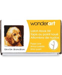 Wonderart Latch Hook Kit 12X12 Puppy Love