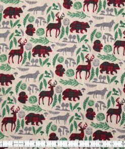 Pattern Trap Woodland Animals Super Snuggle Christmas Flannel Fabric