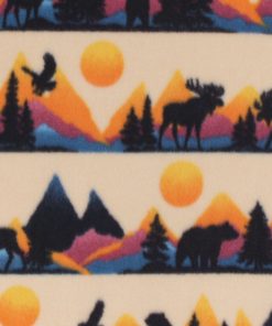 Wilderness Sunset Scene Anti Pill Plush Fleece Fabric