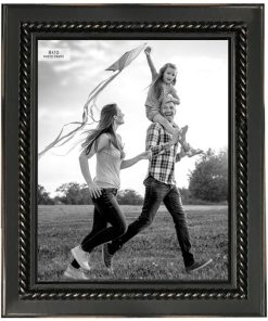 8 x 10 Distressed Black Rope Edge Tabletop Picture Frame