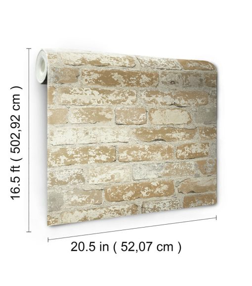 RoomMates Wallpaper Stuccoed Brown Brick - Image 8