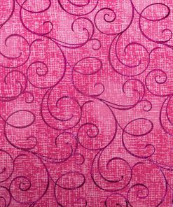 Pink Scroll Quilt Foil Cotton Fabric by Keepsake Calico