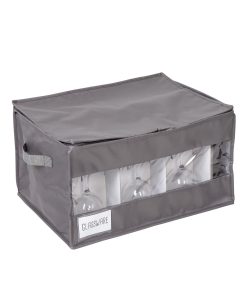 Honey Can Do 19 x 10.5 Gray Stemware Storage Box