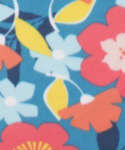 Bold Summer Floral on Blue Blizzard Fleece Fabric