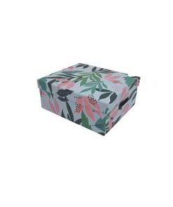 11 Tropical Floral on White Rectangle Box by Place   Time