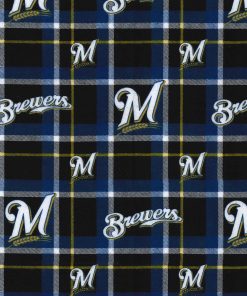 Fabric Traditions Milwaukee Brewers Flannel Fabric Plaid