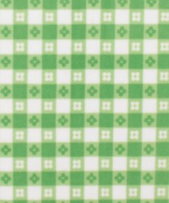 Green Floral Gingham Green Anti Pill Plush Fleece Fabric