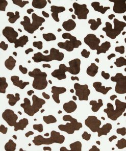 Brown Cow Print Sew Lush Fleece Fabric