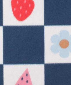 Blue Check Blizzard Fleece Fabric